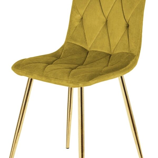 Krzesło tapicerowane BORGO VELVET OLIVE GOLD