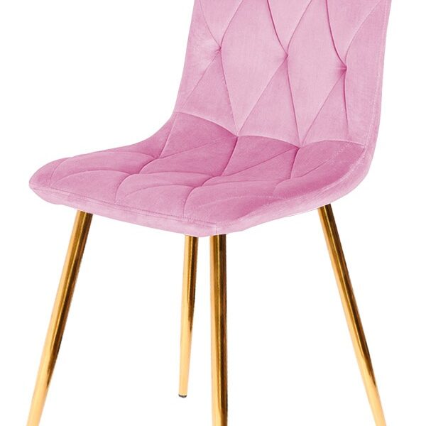 Krzesło tapicerowane BORGO VELVET PINK GOLD