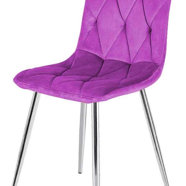 Krzesło tapicerowane BORGO VELVET PURPLE SILVER