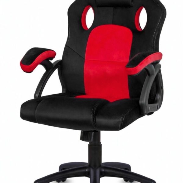 .Fotel obrotowy do biurka CARRERA M ALCANTARA BLACK + RED