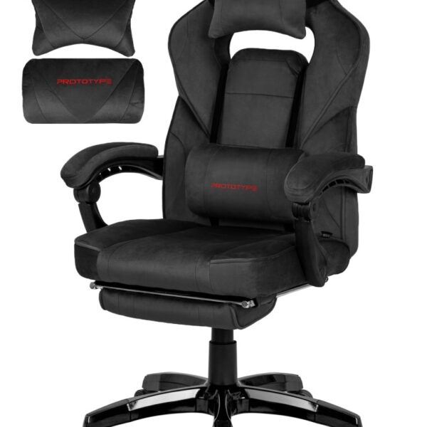 Fotel obrotowy do biurka TITAN BLACK ALCANTARA PRO