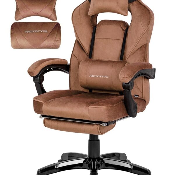 Fotel obrotowy do biurka TITAN BROWN ALCANTARA PRO