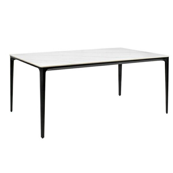 Stół SLIM 140x80 biały, czarny - ceramiczny marmur, aluminium