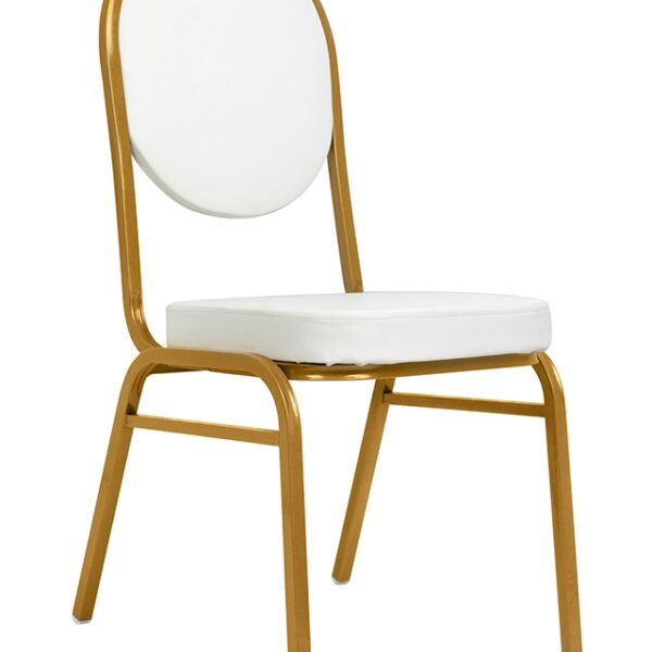 Krzesło bankietowe / konferencyjne HESTIA białe / złote