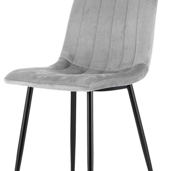 Krzesło tapicerowane AURORA VELVET LIGHT GREY