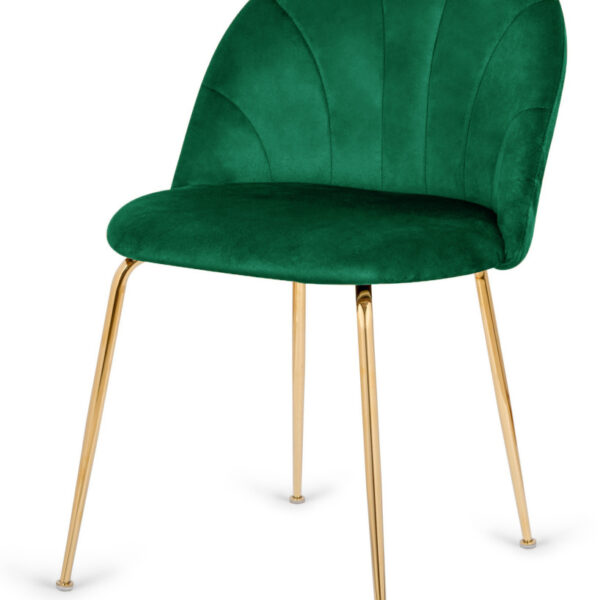 Krzesło tapicerowane CAMILA GREEN VELVET GOLD