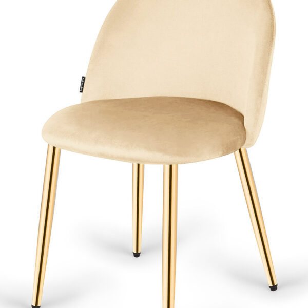 Krzesło tapicerowane GLORIA CREAM VELVET GOLD