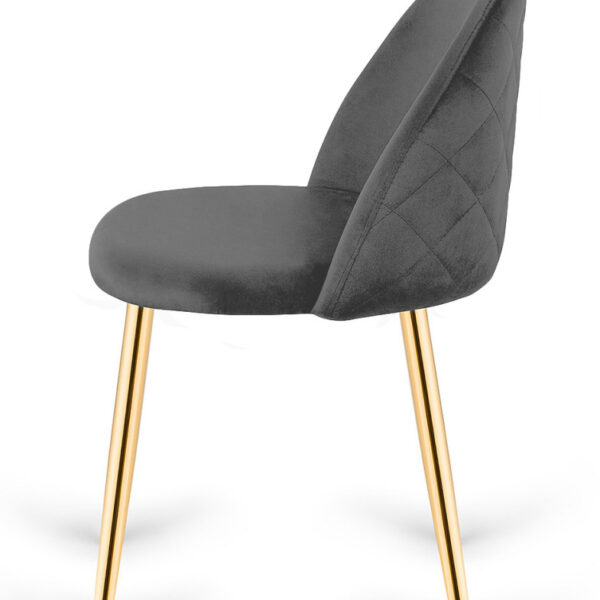 Krzesło tapicerowane GLORIA DARK GREY VELVET GOLD