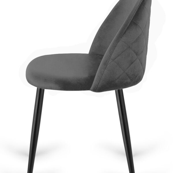 Krzesło tapicerowane GLORIA DARK GREY VELVET