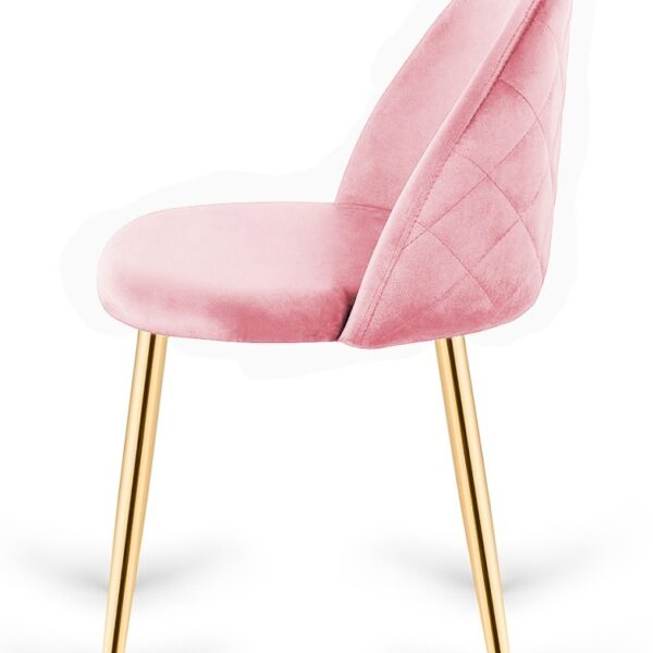 Krzesło tapicerowane GLORIA PINK VELVET GOLD