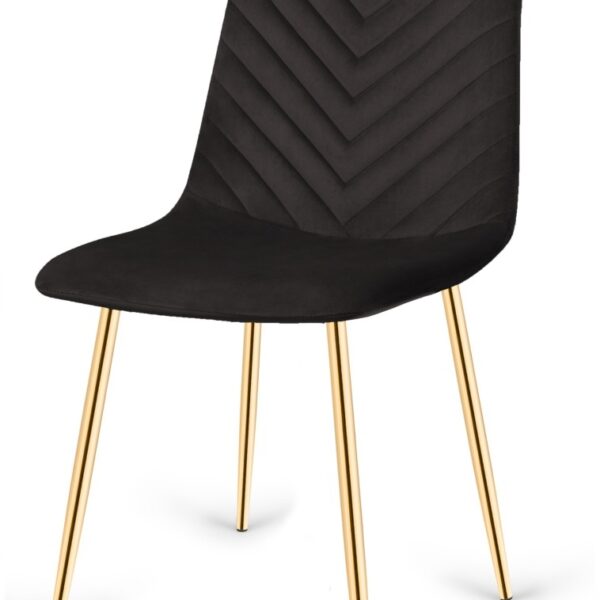 Krzesło tapicerowane TRIO VELVET BLACK GOLD