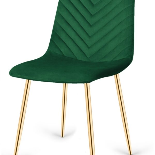 Krzesło tapicerowane TRIO VELVET GREEN GOLD