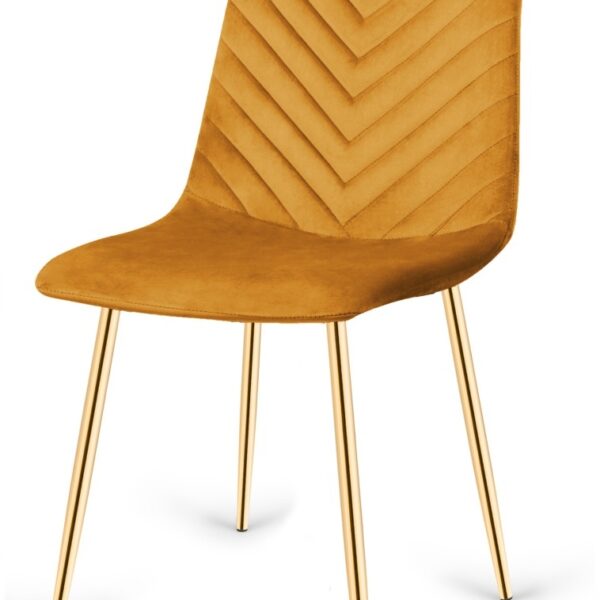 Krzesło tapicerowane TRIO VELVET HONEY GOLD