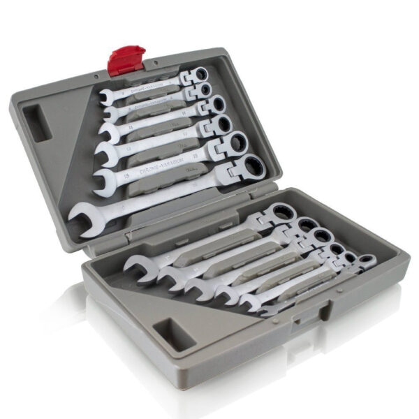 Zestaw Kluczy płaskooczkowe stalowe 12 szt w walizce - Klucze płaskie