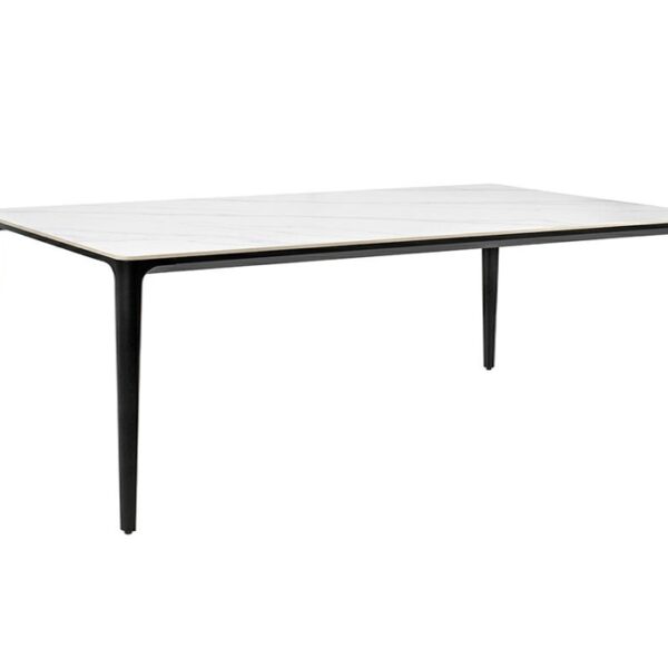 Stół SLIM 200x100 biały, czarny - ceramiczny marmur, aluminium