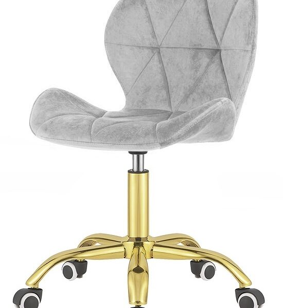 Krzesło obrotowe VASTO OFFICE VELVET GREY GOLD