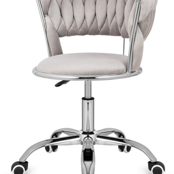 Krzesło obrotowe warkocz TRECCIA OFFICE GREY VELVET