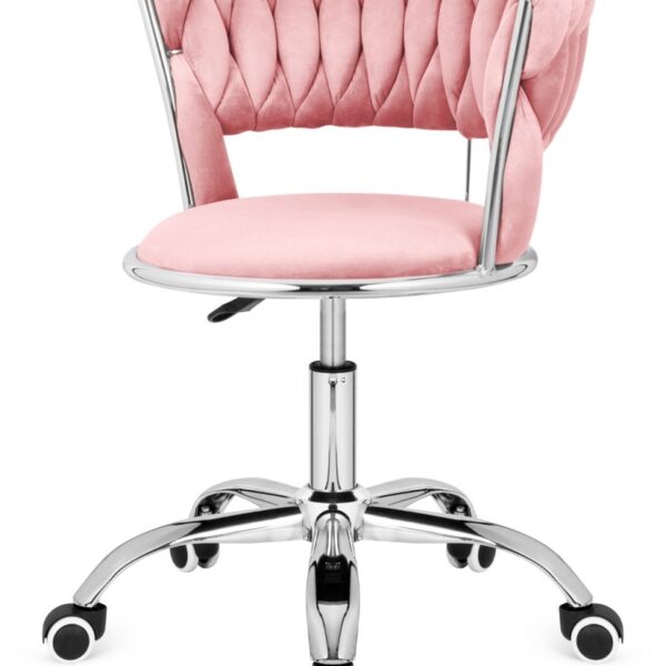 Krzesło obrotowe warkocz TRECCIA OFFICE PINK VELVET