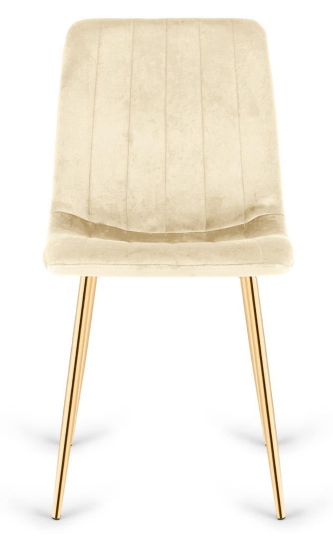 Krzesło tapicerowane AURORA VELVET BEIGE GOLD - obrazek 2