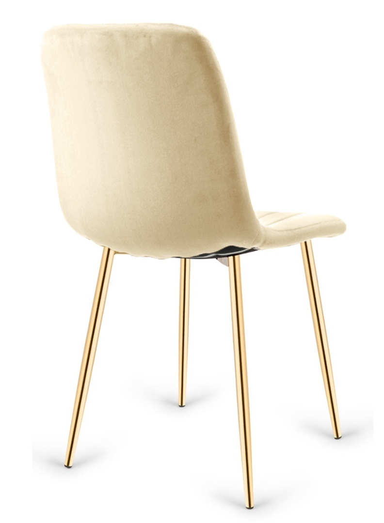 Krzesło tapicerowane AURORA VELVET BEIGE GOLD - obrazek 4