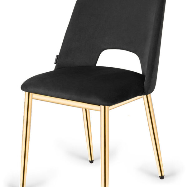 Krzesło tapicerowane GOTI BLACK VELVET GOLD