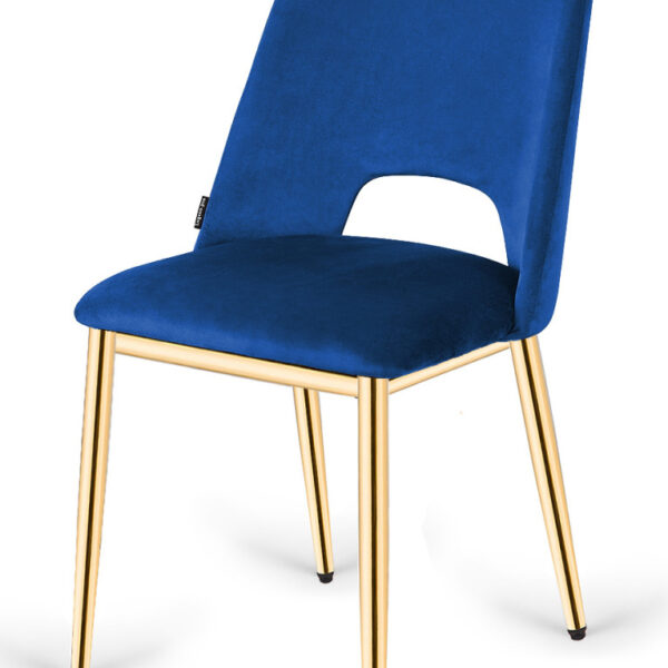 Krzesło tapicerowane GOTI BLUE VELVET GOLD