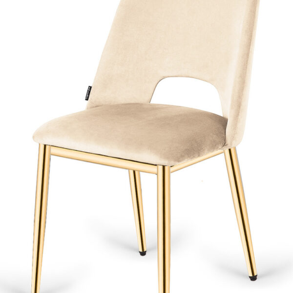 Krzesło tapicerowane GOTI CREAM VELVET GOLD