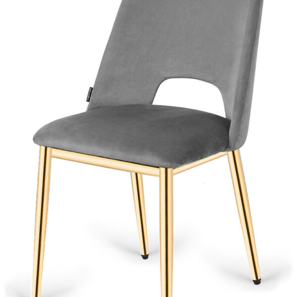 Krzesło tapicerowane GOTI GREY VELVET GOLD