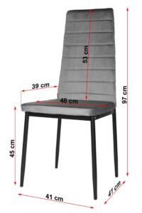 Krzesło tapicerowane VALVA CARO VELVET GREY GOLD