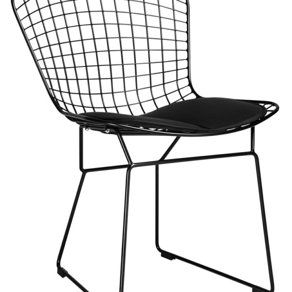 Krzesło NET SOFT czarne - czarna poduszka, metal