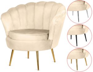 Krzesło Fotel Muszla Lugano DONNA VELVET BEIGE II gatunek