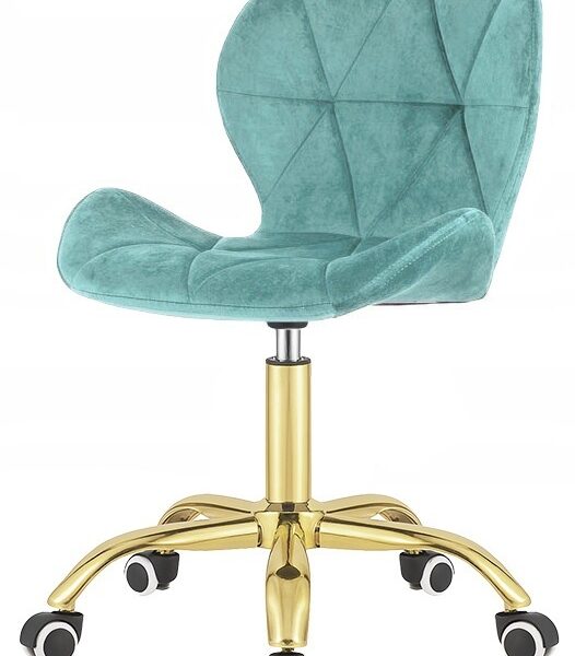 Krzesło obrotowe VASTO OFFICE VELVET LIGHT BLUE GOLD