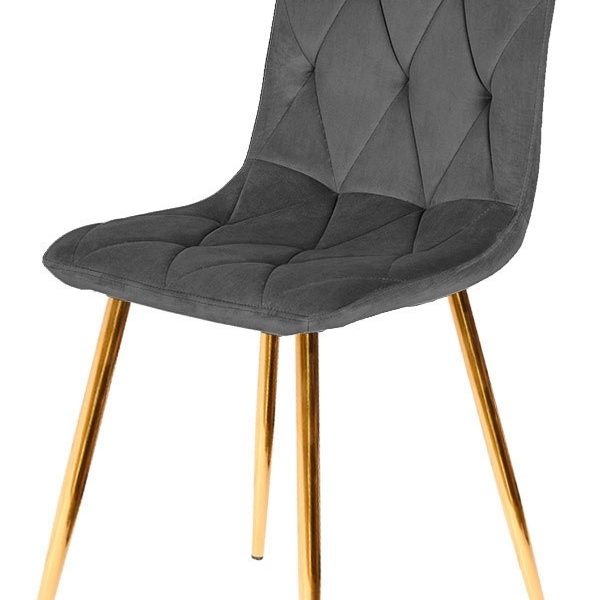 Krzesło tapicerowane BORGO VELVET DARK GREY GOLD